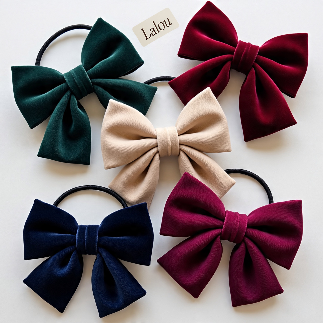 Velvet Bow Ponytail Holders