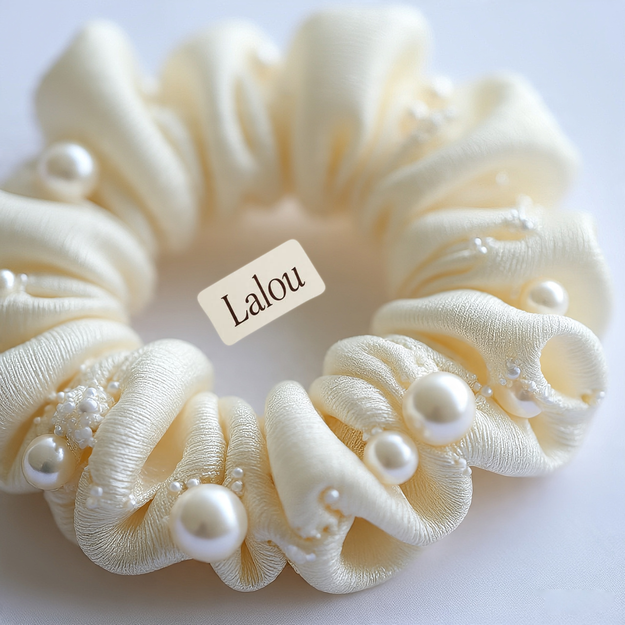 Lalou Pearl-Embellished Scrunchie