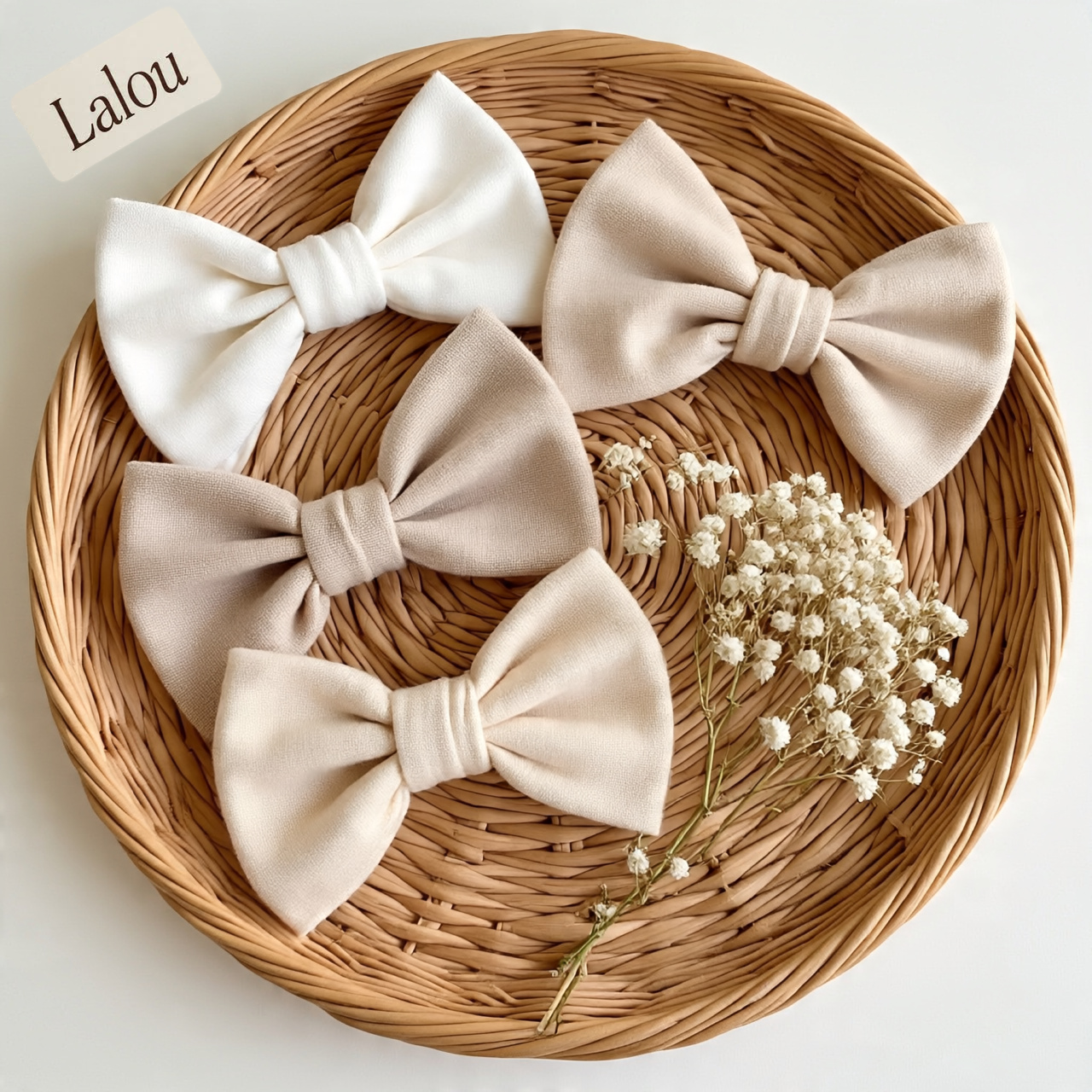 Fabric Bow Hair Clips