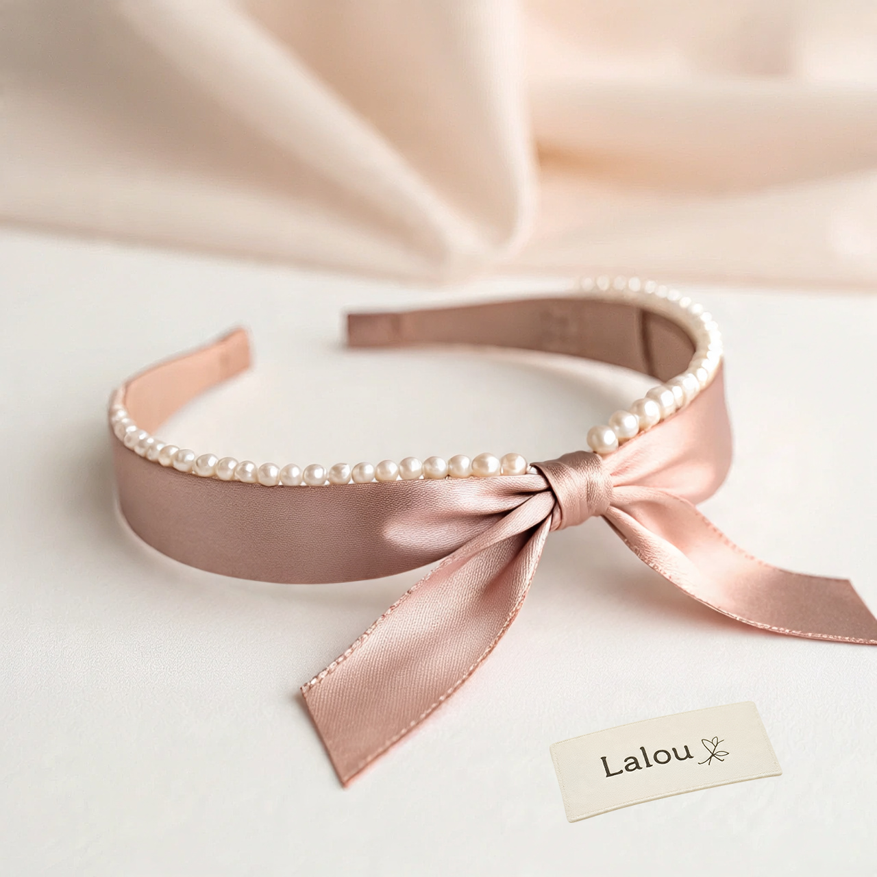 Lalou Pearl and Satin Bow Headband