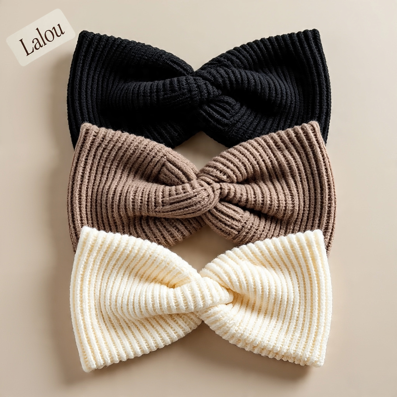 Lalou Knitted Knot Sweatband Set