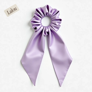 Lalou Lilac Satin Scrunchie with Tail