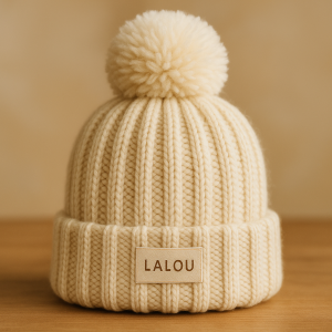 Lalou Cable Knit Beanie with Pom-Pom