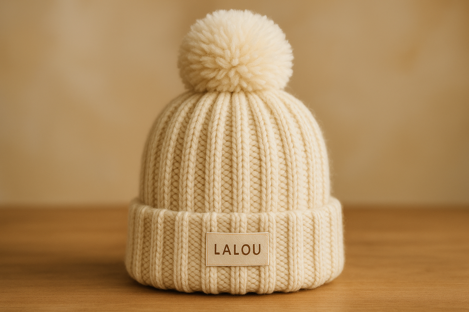 Lalou Cable Knit Beanie with Pom-Pom